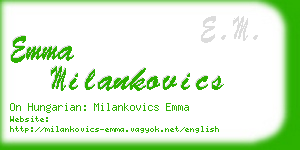 emma milankovics business card